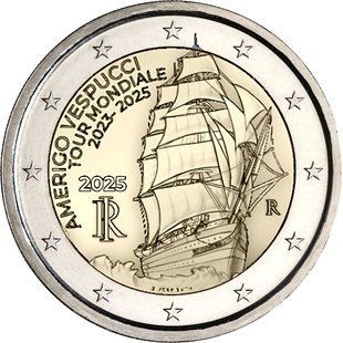 2 євро 2025р. Італія. Світовий тур Амеріго Веспуччі 83 фото